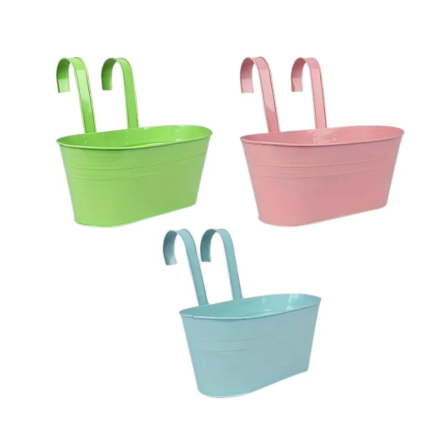 ColorBloom - Set of 3 Metal Hanging Planters