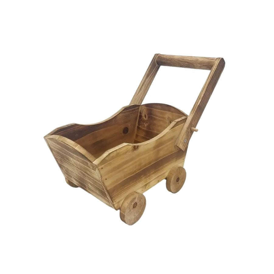 Chariot à Fleurs en Bois Rustique