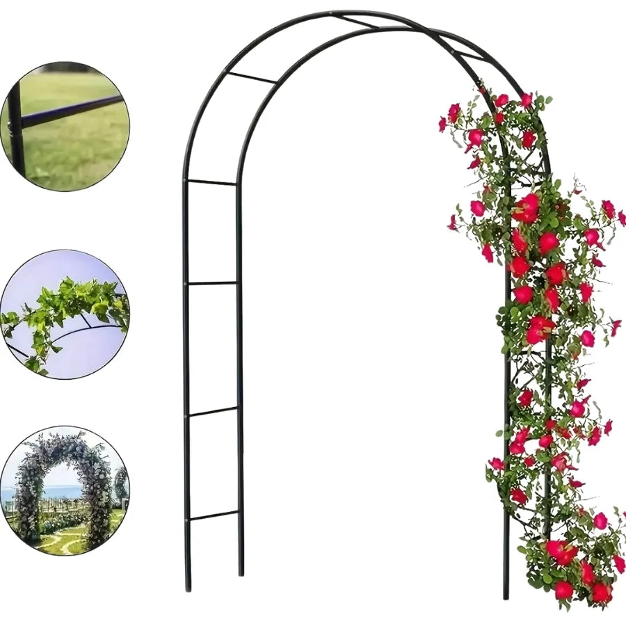 ArcoSteel – Arche de Jardin en Métal Noir Élégante